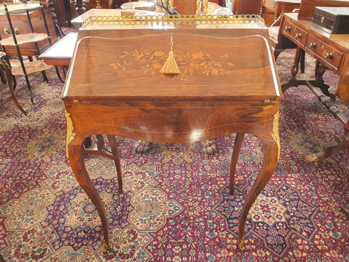 19th Century French Rosewood Bureau De Dame
